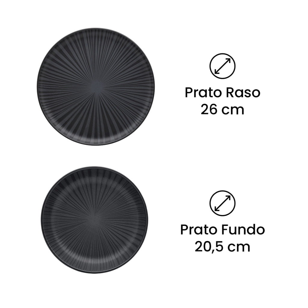 Conjunto de Jantar Flat Ônix: Design Natural e Sofisticado | Alma & Casa