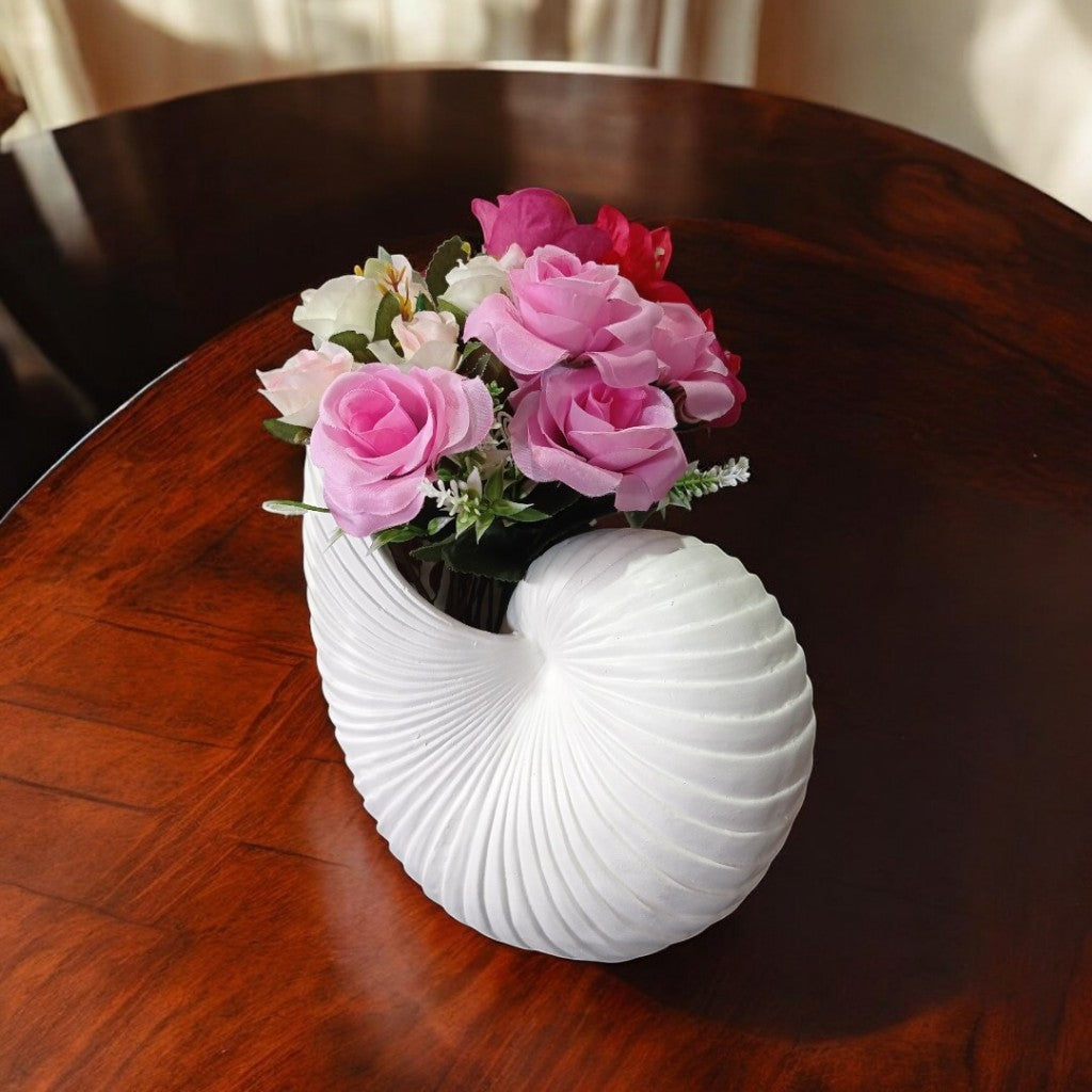 Vaso Cerâmica Concha do Mar – Decoração Costeira | Alma & Casa