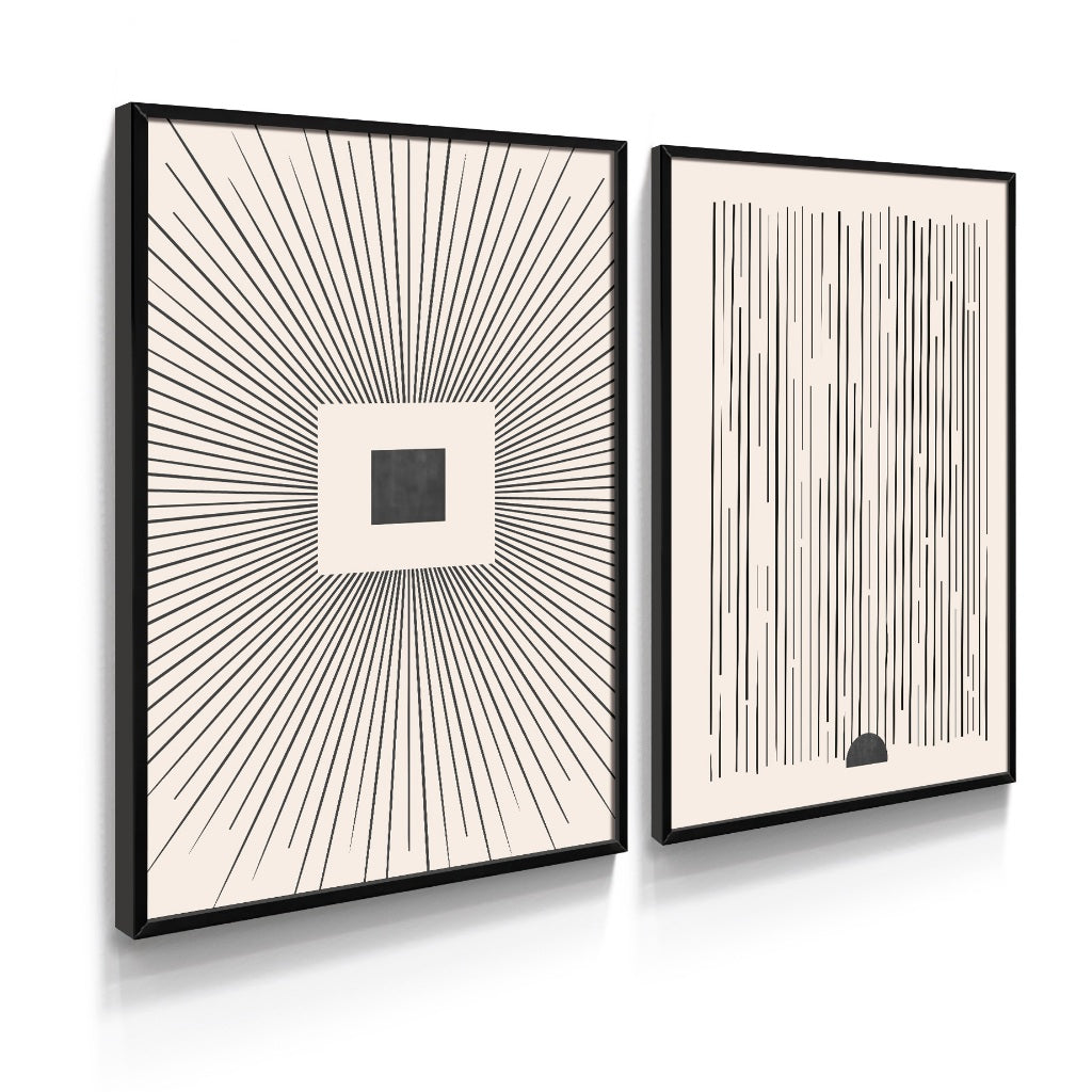 Quadros A2 – Elegância em Preto e Branco - Arte Contemporânea | Alma & casa.
