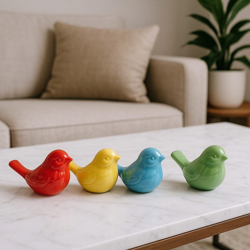 Pássaros Decorativos em Cerâmica – Cores e Charme | Alma & Casa