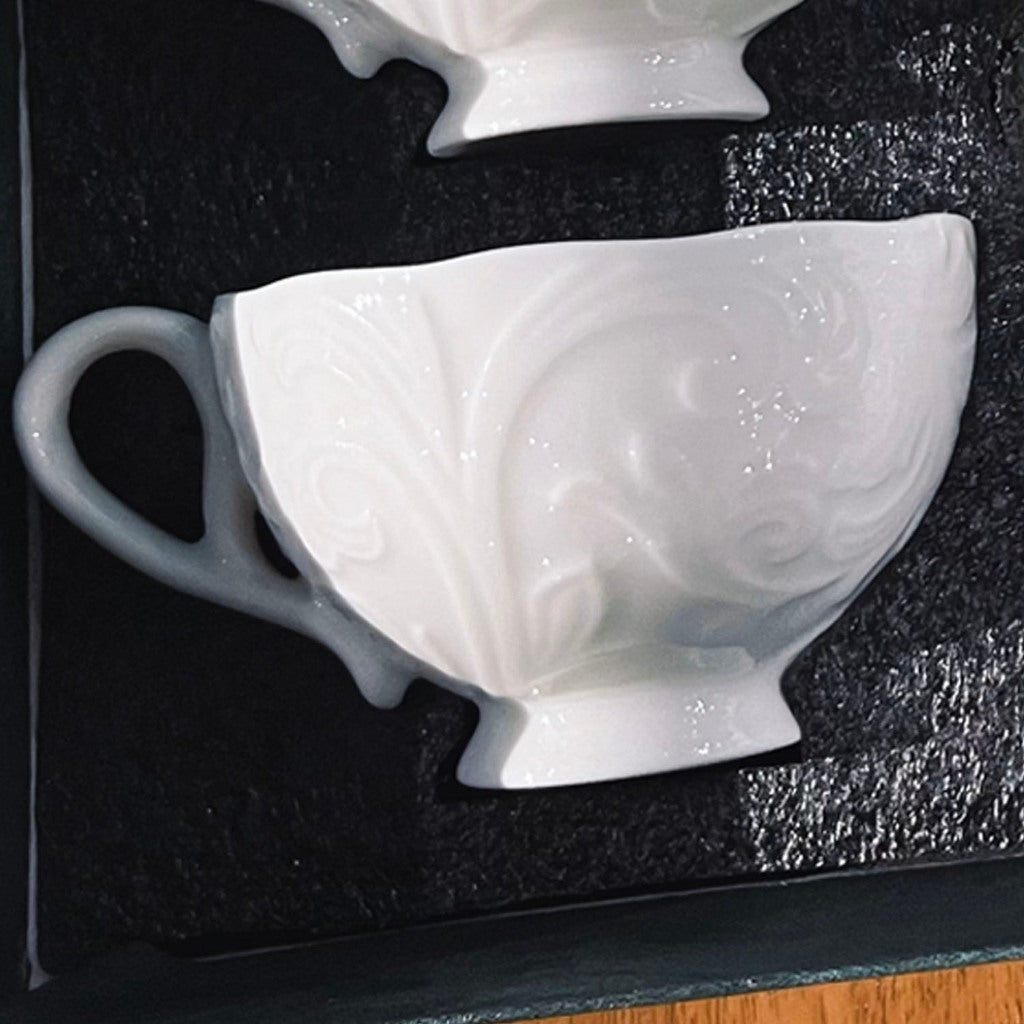 Conjunto de Xícaras em Porcelana Requinte 12pçc| Alma & Casa
