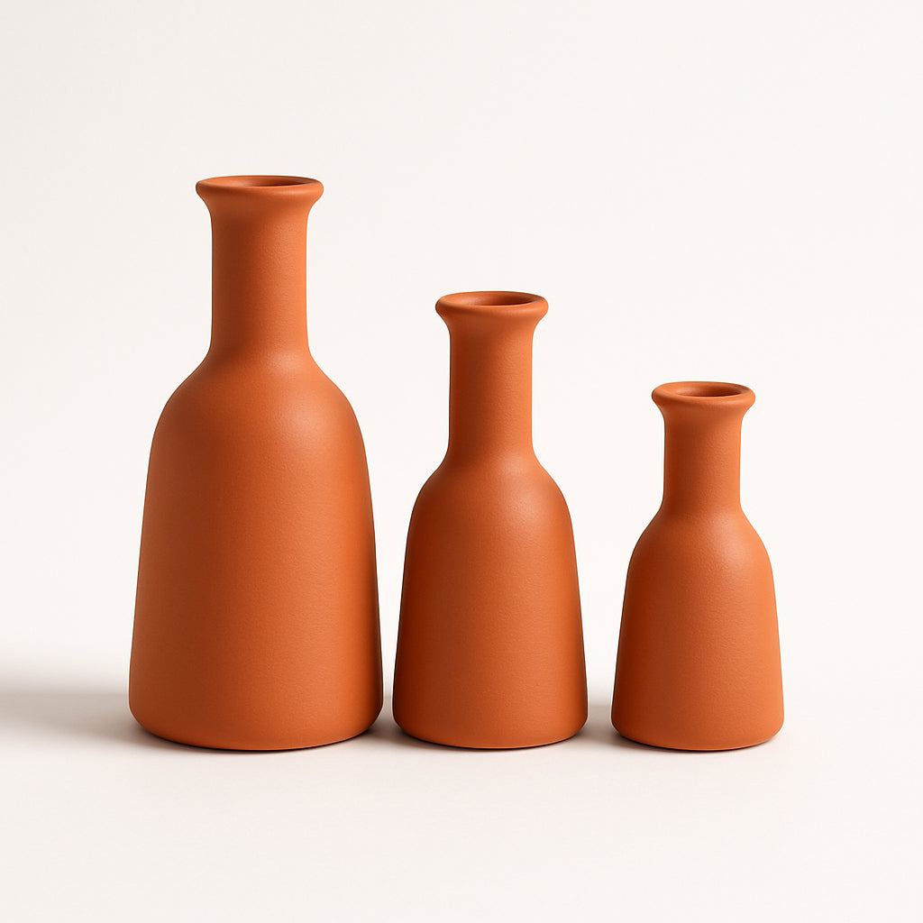 Conjunto de Vasos em Cerâmica Terracota | Alma & Casa