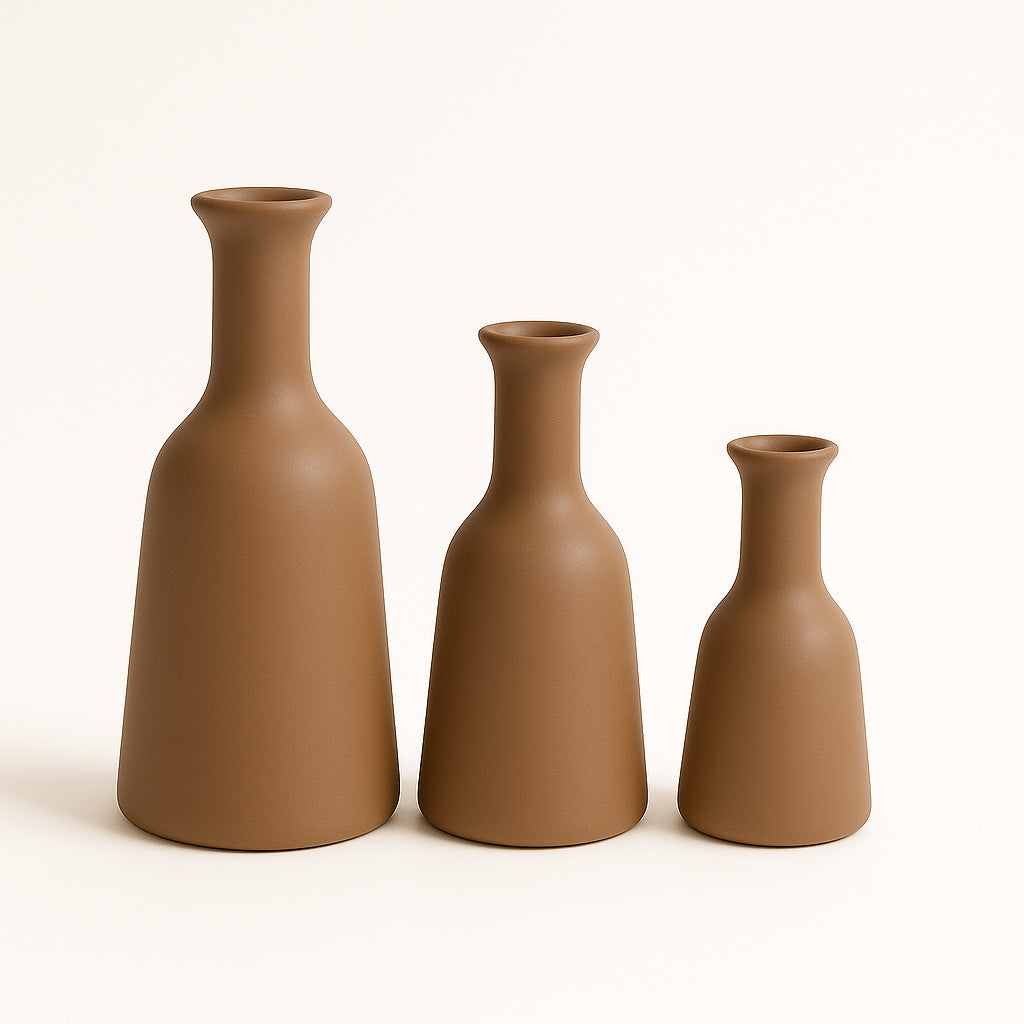 Conjunto de Vasos em Cerâmica Terracota | Alma & Casa
