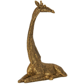 Escultura Girafa Dourada Decorativa Luxo | Alma & Casa