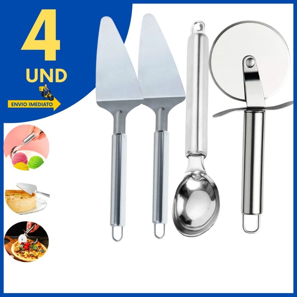 Kit 4 Peças Inox para Cozinha Prática e Elegante | Alma & Casa