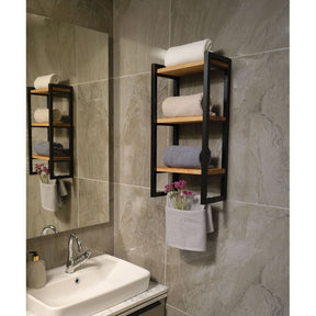Prateleira com Suporte Toalha em Metalon e MDF | Alma & Casa