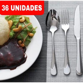 Talheres Inox 36 Peças: Essência do Requinte | Alma & Casa