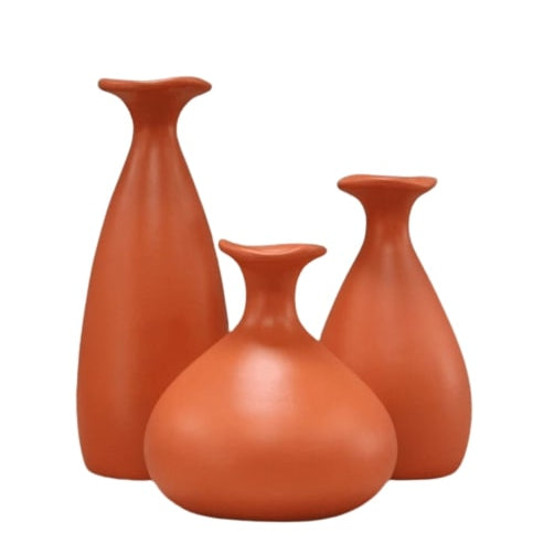 Trio Vasos Terracota: Elegância e Calor | Alma & Casa