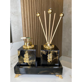 Conjunto Completo Lavabo Luxo com Efeito Mármore | Alma & Casa