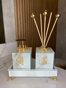 Conjunto Completo Lavabo Luxo com Efeito Mármore | Alma & Casa