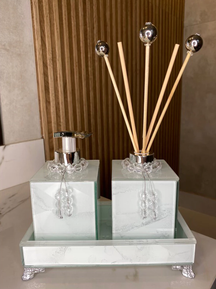 Conjunto Completo Lavabo Luxo com Efeito Mármore | Alma & Casa