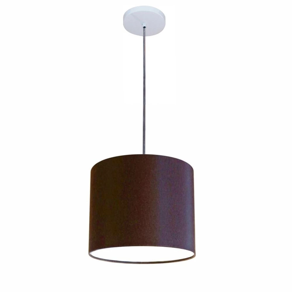 Lustre Luminária Pendente Vivare Free Lux PE-4105BR Cúpula em Tecido 20x22cm