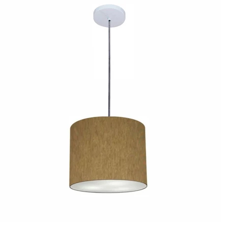Lustre Luminária Pendente Vivare Free Lux PE-4105BR Cúpula em Tecido 20x22cm