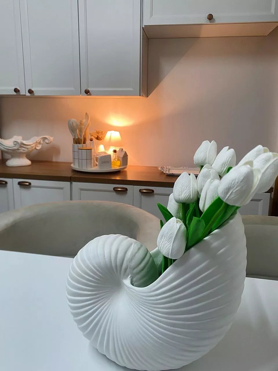 Vaso Cerâmica Concha do Mar – Decoração Costeira | Alma & Casa