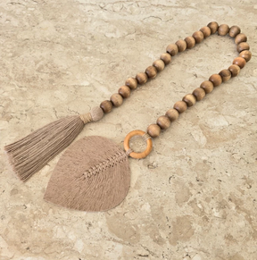 Colar de Mesa Boho em Madeira e Macramê | Alma &amp; Casa