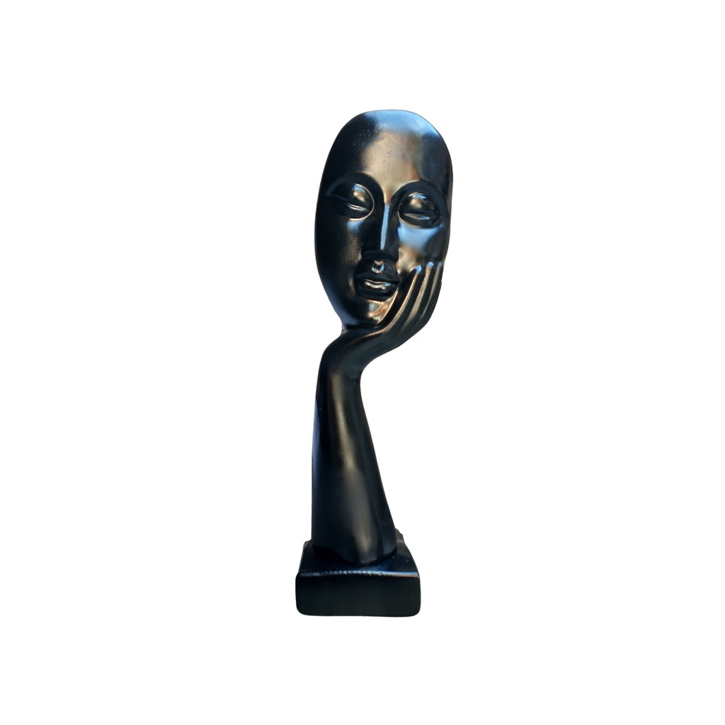Estatueta Enfeite Decorativo Mão Na Face Escultura De Gesso