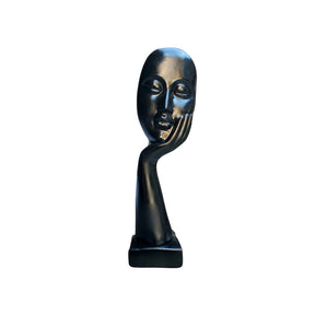 Estatueta Enfeite Decorativo Mão Na Face Escultura De Gesso
