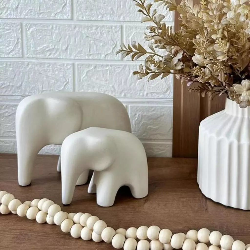 Esculturas Família Elefante Cerâmica | Alma & Casa