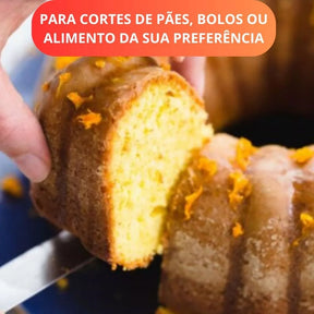 Faca de pão inox profissional com corte serrilhado preciso. Sofisticação, durabilidade e design elegante para sua cozinha | Alma & Casa.
