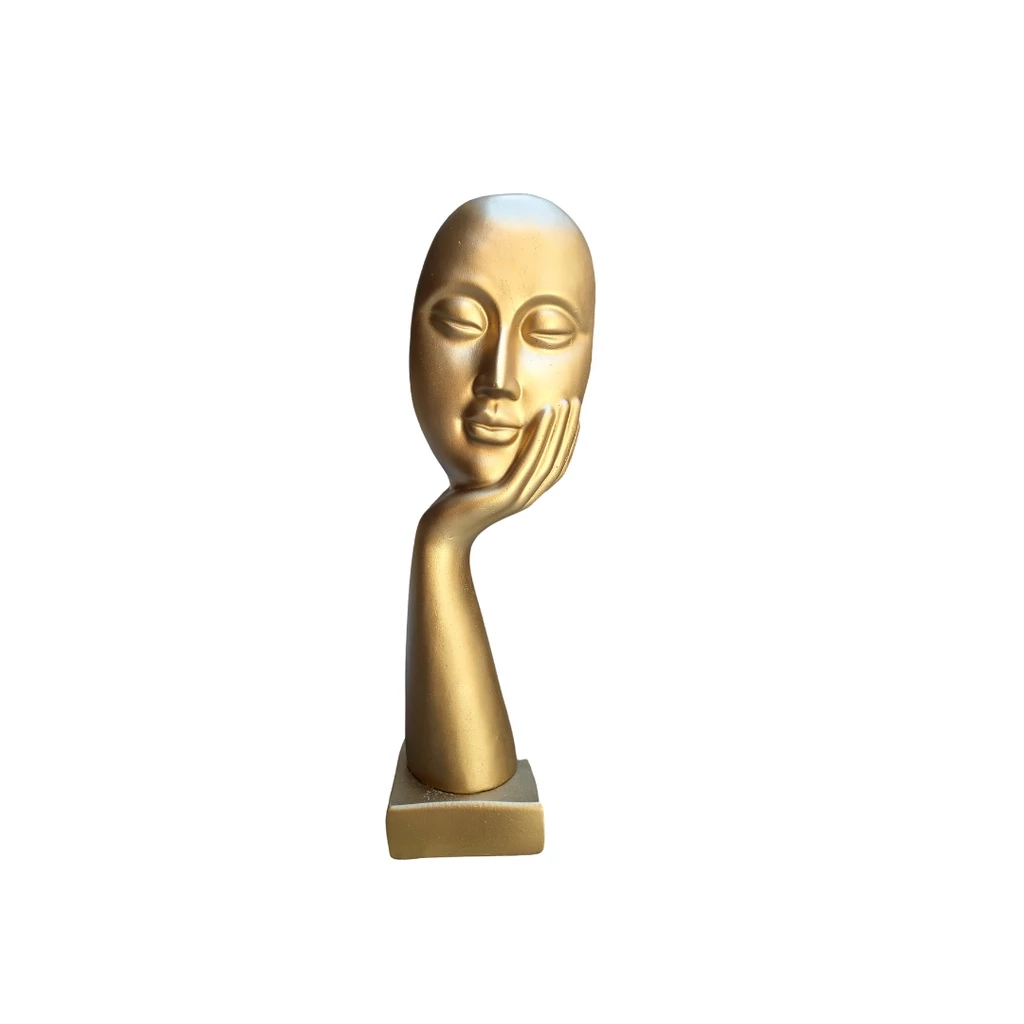 Escultura Mão na Face em Gesso Contemporâneo | Alma & Casa