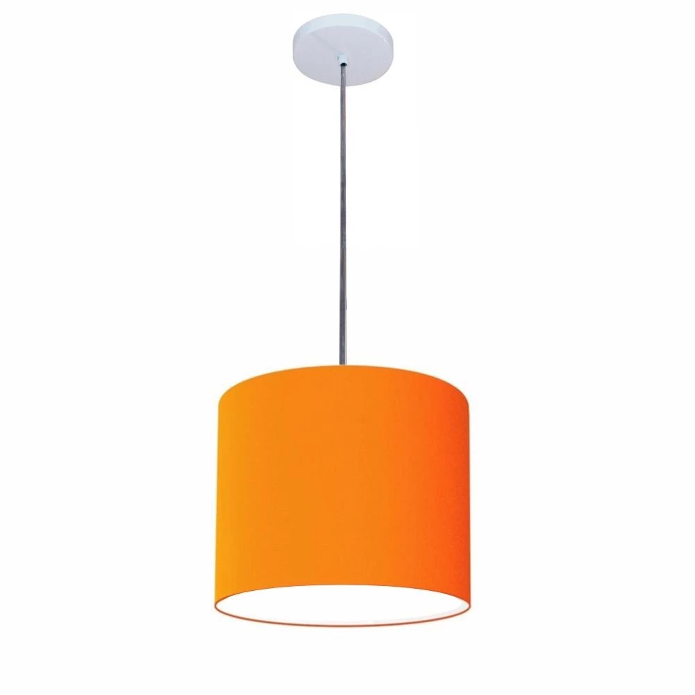 Lustre Luminária Pendente Vivare Free Lux PE-4105BR Cúpula em Tecido 20x22cm