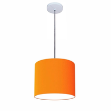 Lustre Luminária Pendente Vivare Free Lux PE-4105BR Cúpula em Tecido 20x22cm