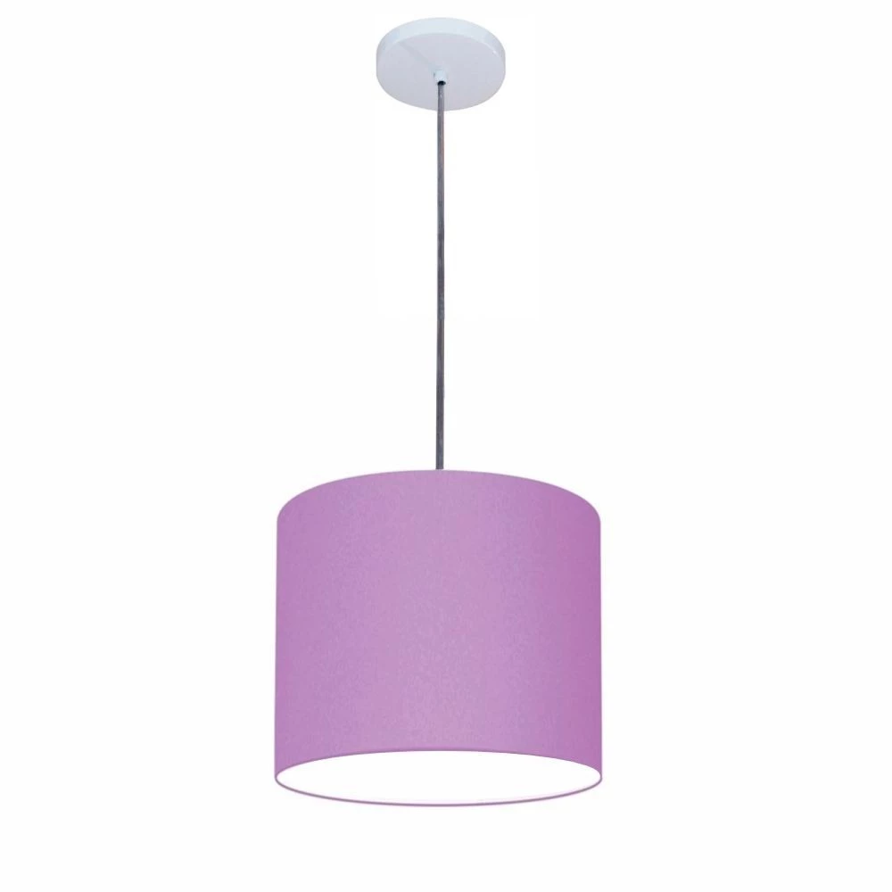 Lustre Luminária Pendente Vivare Free Lux PE-4105BR Cúpula em Tecido 20x22cm