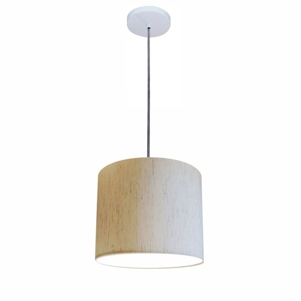 Lustre Luminária Pendente Vivare Free Lux PE-4105BR Cúpula em Tecido 20x22cm