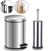 Kit Lixeira e Escova Inox: Charme para o Banheiro | Alma & Casa