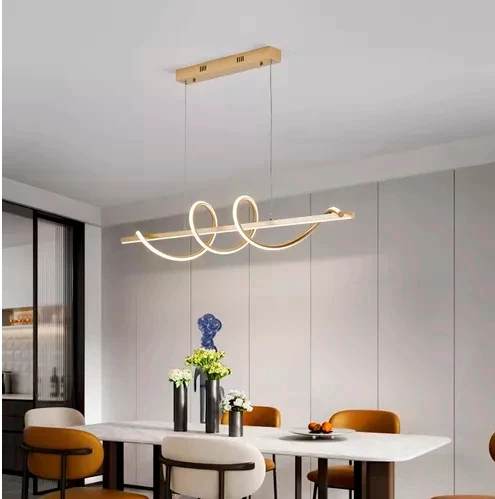Lustre Pendente LED Dourado – Design, Luz e Sofisticação em Cada Detalhe | Alma & Casa
