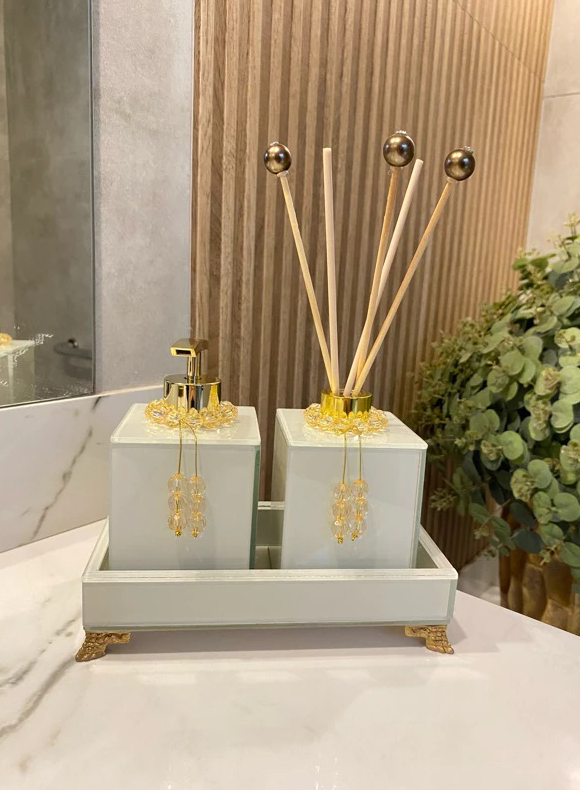 Conjunto Completo Lavabo Luxo com Efeito Mármore | Alma & Casa