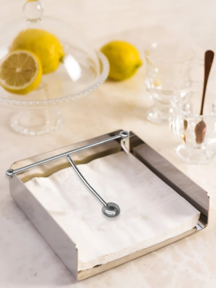 Porta Guardanapo Aço Inox Sofisticado | Alma & Casa