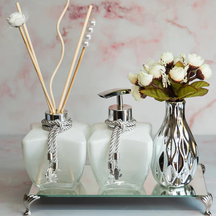 Conjunto Lavabo Luxo Bahamas com Bandeja Espelhada | Alma & Casa