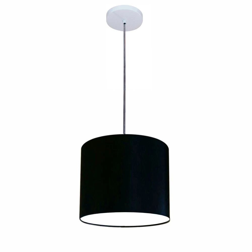 Lustre Luminária Pendente Vivare Free Lux PE-4105BR Cúpula em Tecido 20x22cm