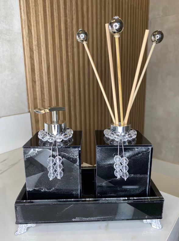 Conjunto Completo Lavabo Luxo com Efeito Mármore | Alma & Casa