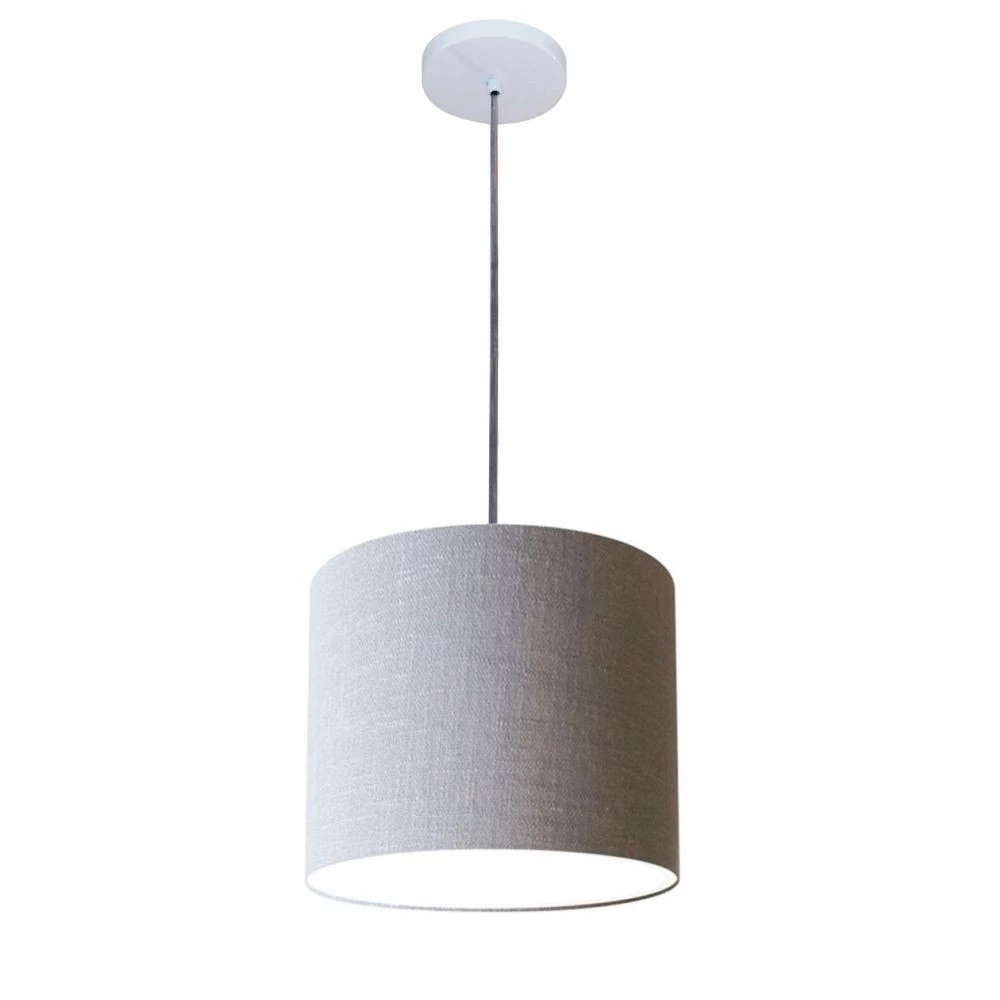 Lustre Luminária Pendente Vivare Free Lux PE-4105BR Cúpula em Tecido 20x22cm