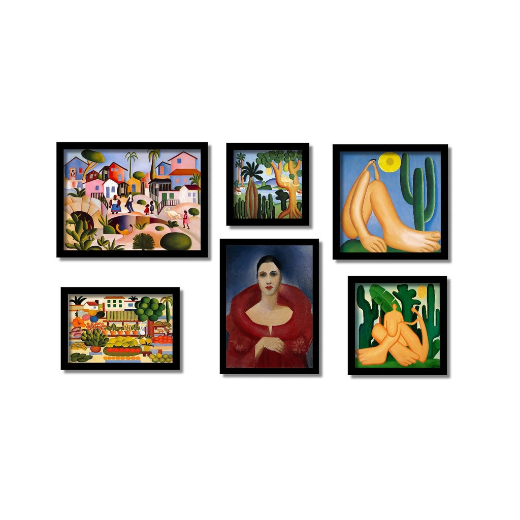 Kit 6 Quadros Mais Famosos da Pintora Tarsila do Amaral