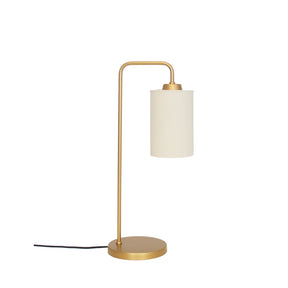 Abajur Dourado Retrô com Cúpula Cru – Sofisticação e Aconchego | Alma & Casa