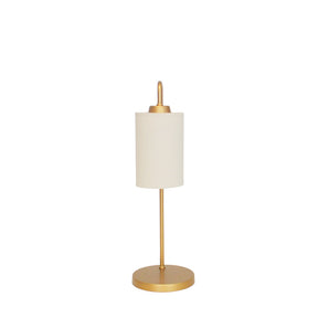 Abajur Dourado Retrô com Cúpula Cru – Sofisticação e Aconchego | Alma & Casa