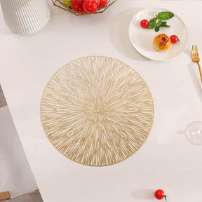 Sousplat Dourado Redondo PVC – Kit 6 Lugares | Alma & Casa