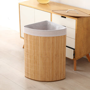 Cesta de Bambu Triangular 48L Dobrável e Elegante | Alma & Casa