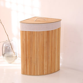 Cesta de Bambu Triangular 48L Dobrável e Elegante | Alma & Casa