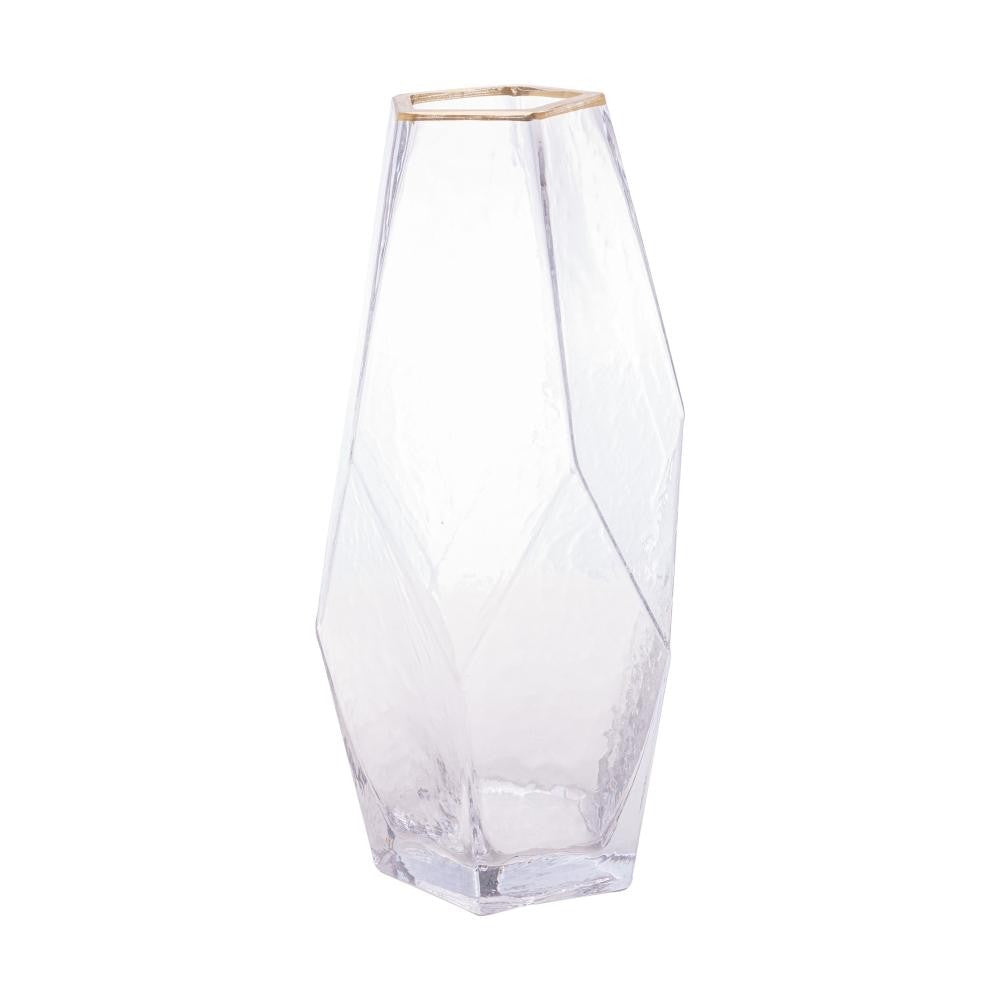 Vaso de Vidro Taj com Borda Dourada | Alma & Casa