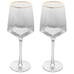 Taças de Cristal com Borda Dourada 600ml | Alma & Casa