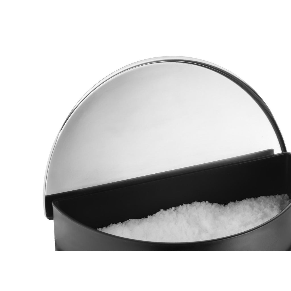 Saleiro Preto com Tampa em Inox Pop 1kg | Alma & Casa