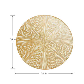 Sousplat Dourado Redondo PVC – Kit 6 Lugares | Alma & Casa