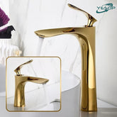 Torneira Monocomando Bica Alta Banheiro Dourada/Cromada/Preto 30cm/18cm Yesop