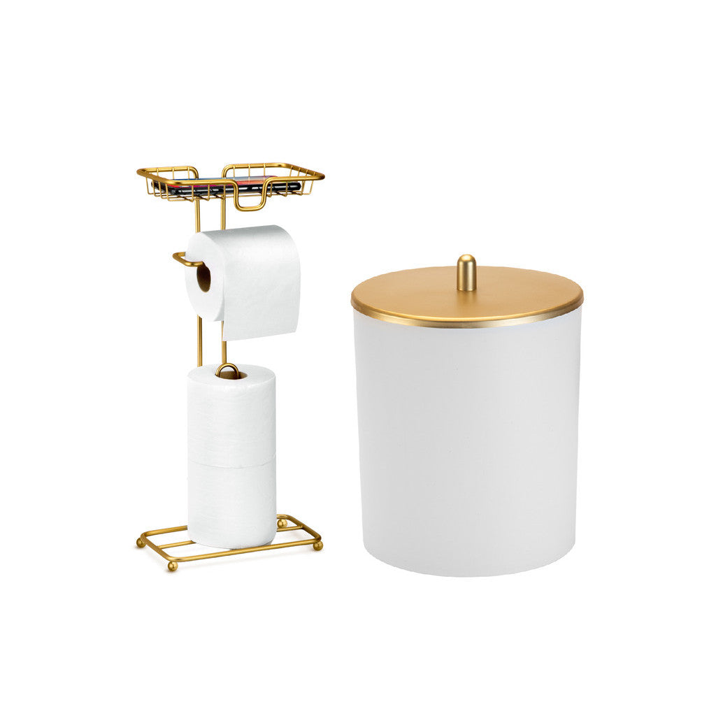 Kit Banheiro Dourado Fosco: Elegância e Praticidade | Alma & Casa