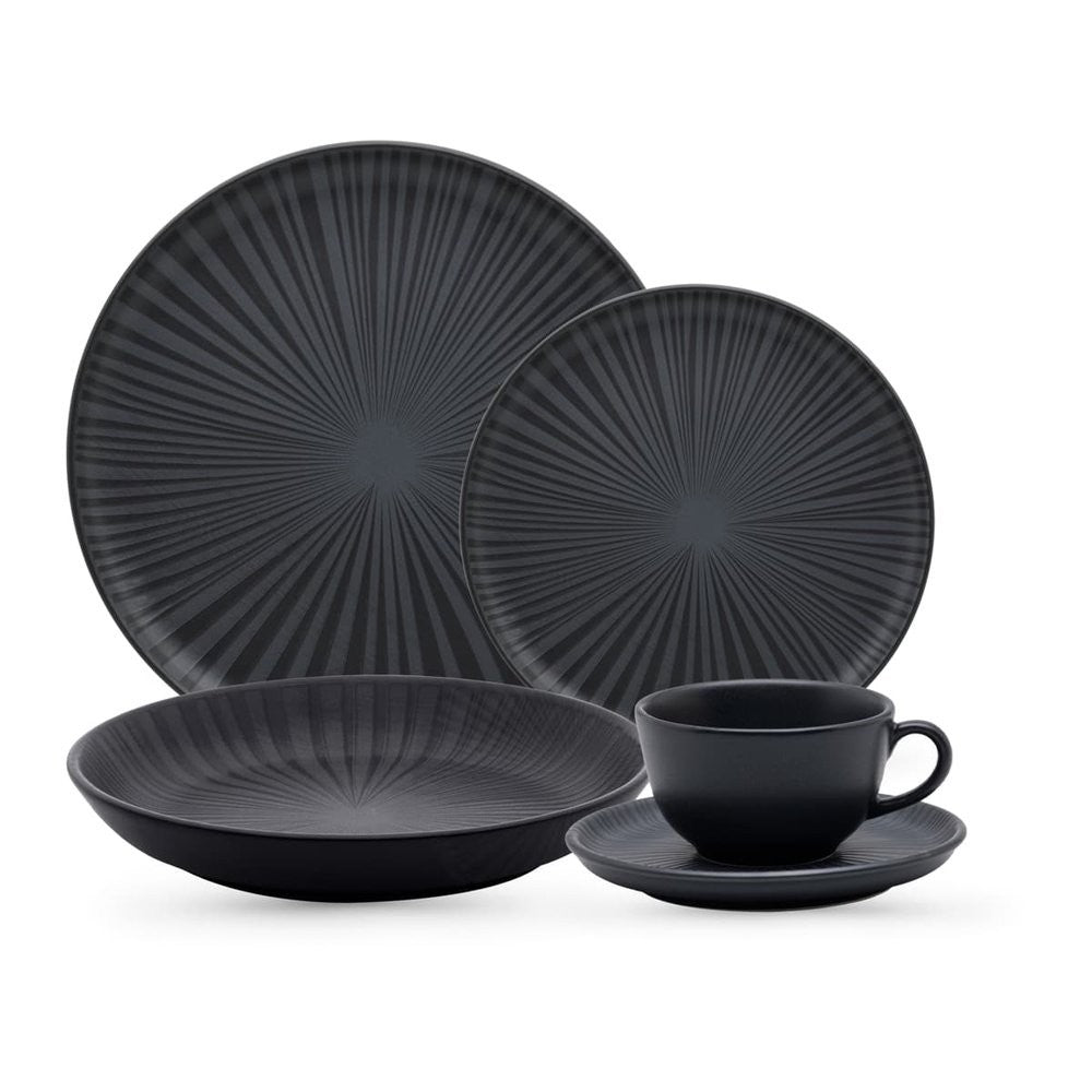 Conjunto de Jantar Flat Ônix: Design Natural e Sofisticado | Alma & Casa