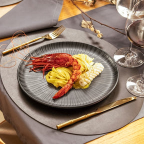 Conjunto de Jantar Flat Ônix: Design Natural e Sofisticado | Alma & Casa